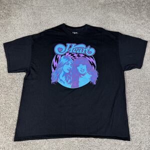 Heart Shirt Mens 2XL Black Tour 2025 Graphic Crew Neck Cotton Music Relaxed Fit